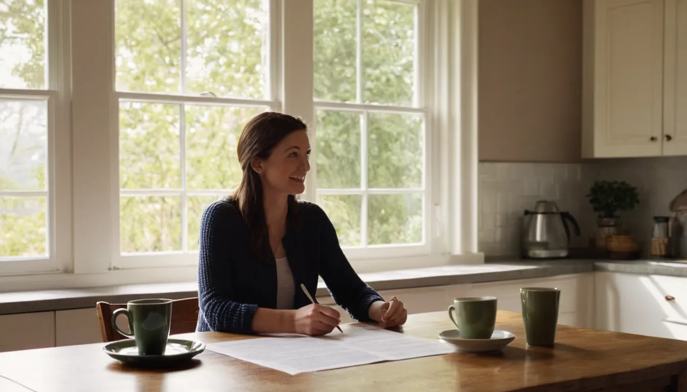 A homeowner reviewing a written septic estimate at the kitchen table
